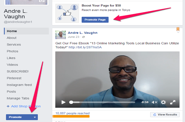 Create Ads Facebook Promote Page