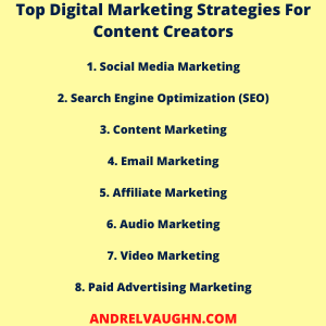 Here Are The Top Digital Marketing Strategies For Content Creators
