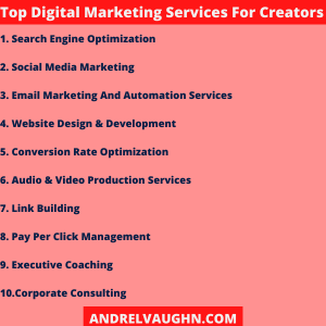 Top Digital Marketing Serivces For Creators And Entrepreneurs